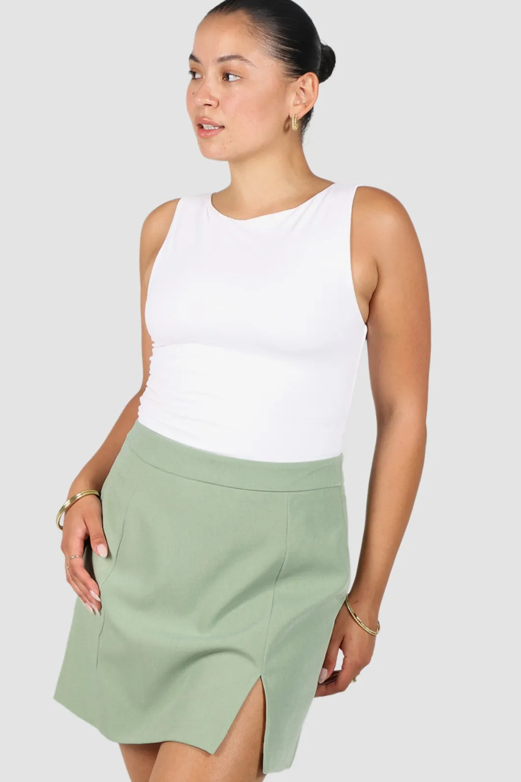 Fayt Skirts | ANA SKIRT SAGE GREEN