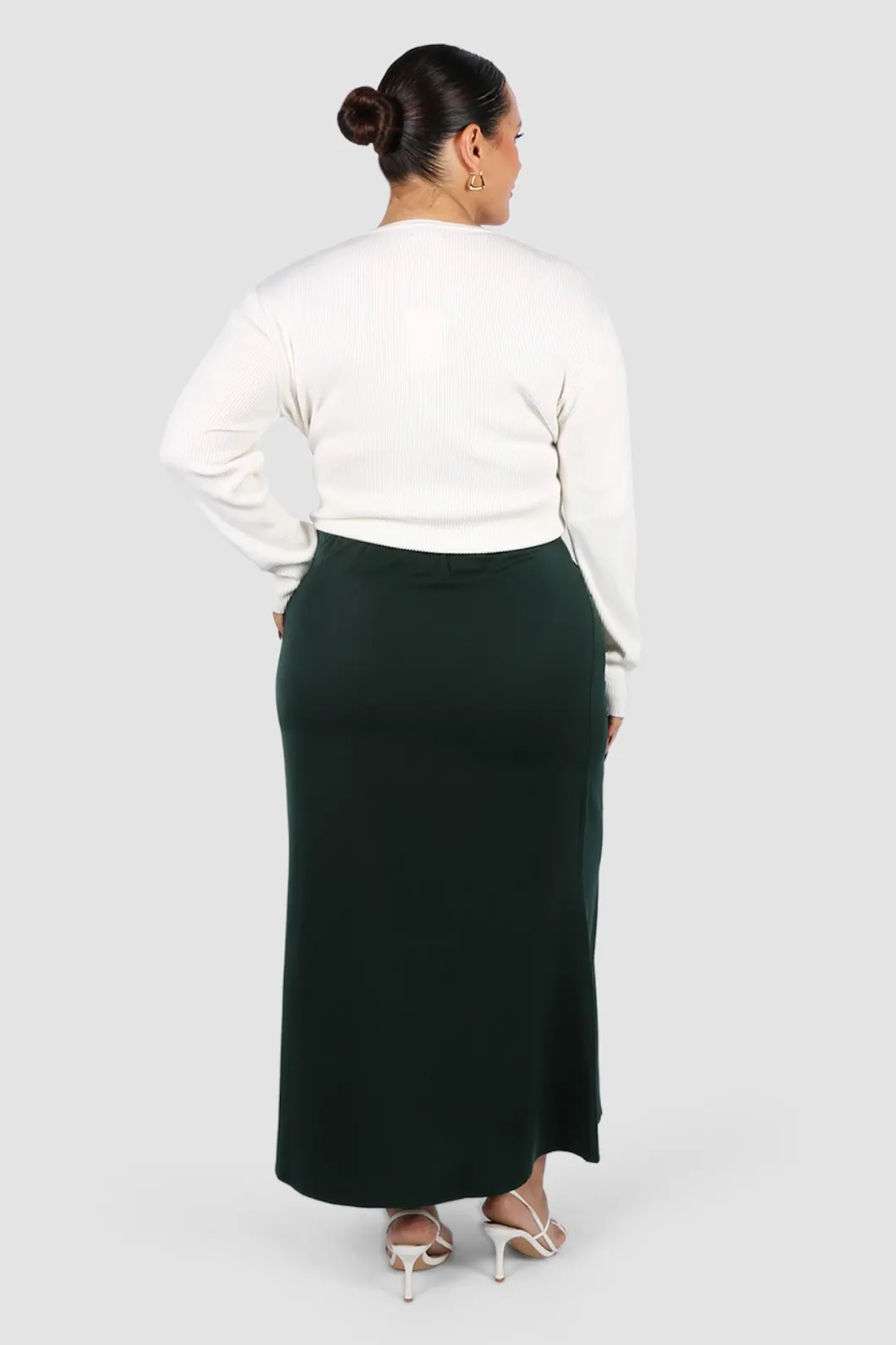 Fayt Skirts | BIANCA SLIP MIDI SKIRT DEEP GREEN