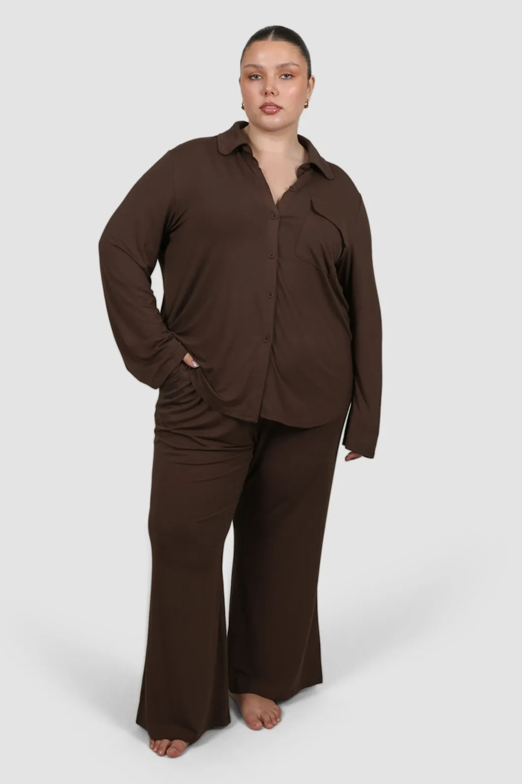 Fayt Tops | Sets | BUTTERY SLEEP TOP L/S ESPRESSO
