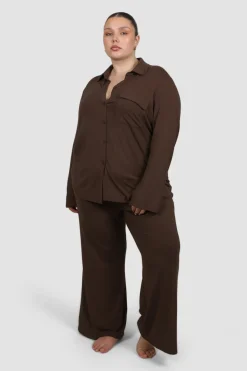 Fayt Tops | Sets | BUTTERY SLEEP TOP L/S ESPRESSO