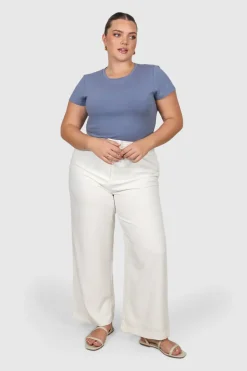 Fayt Tops | BUTTERY TEE STEEL BLUE