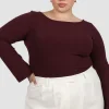 Fayt Tops | Jackets, Knits & Coats | DAKOTA RIBBED TOP WINE