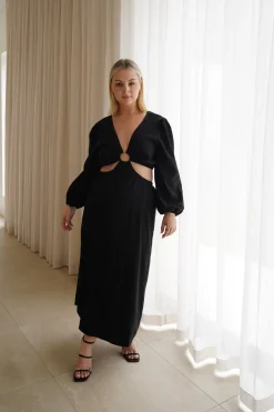 Fayt Dresses | Dresses | DAYTONA LINEN BLEND DRESS BLACK