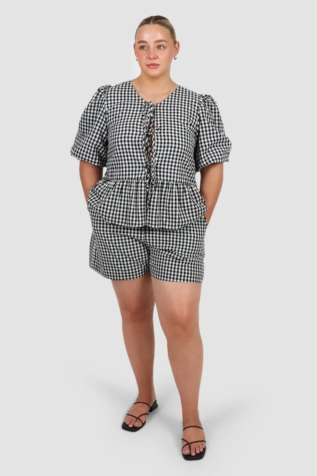 Fayt Tops | Sets | FAWN TOP B&W GINGHAM