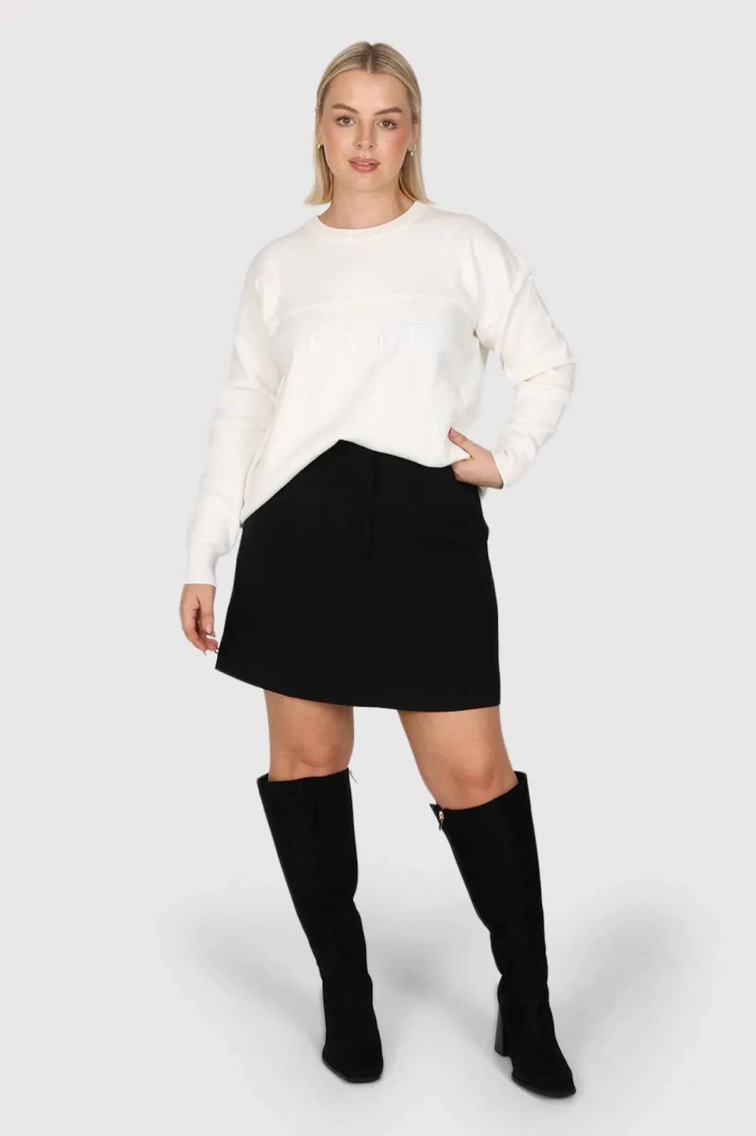 Fayt Tops | Sweaters & Knits | KNIT SWEATER WHITE