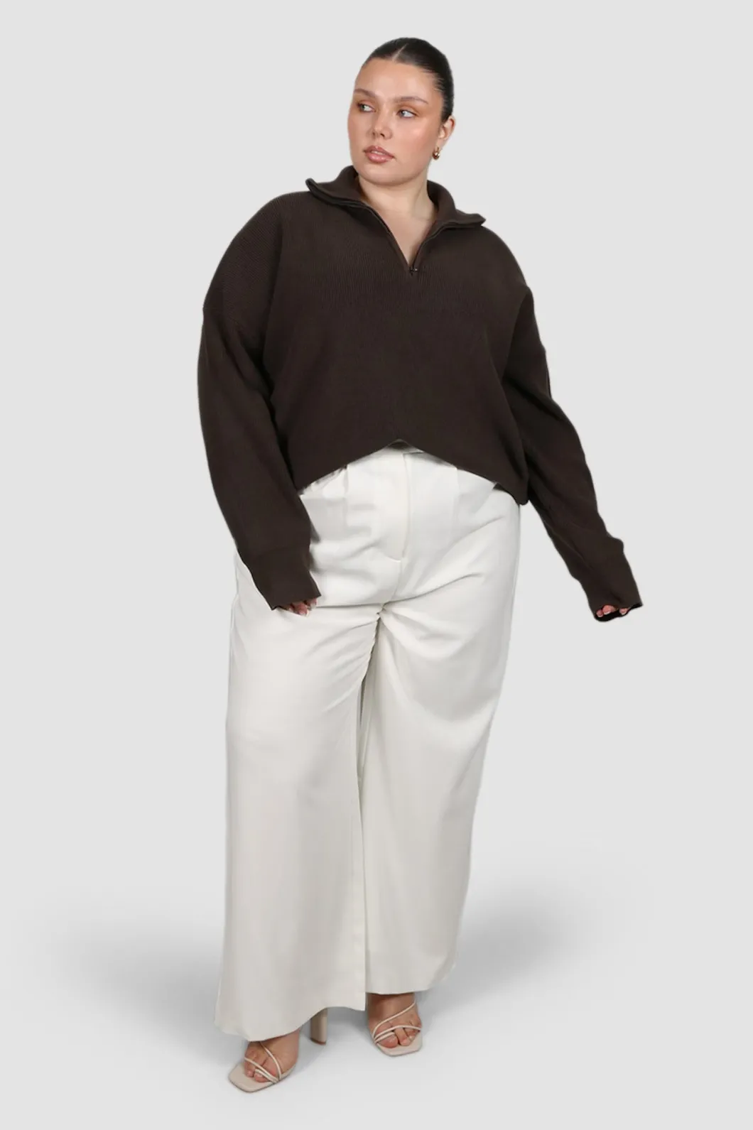 Fayt Tops | Sweaters & Knits | FLETCHER ZIP KNIT ESPRESSO