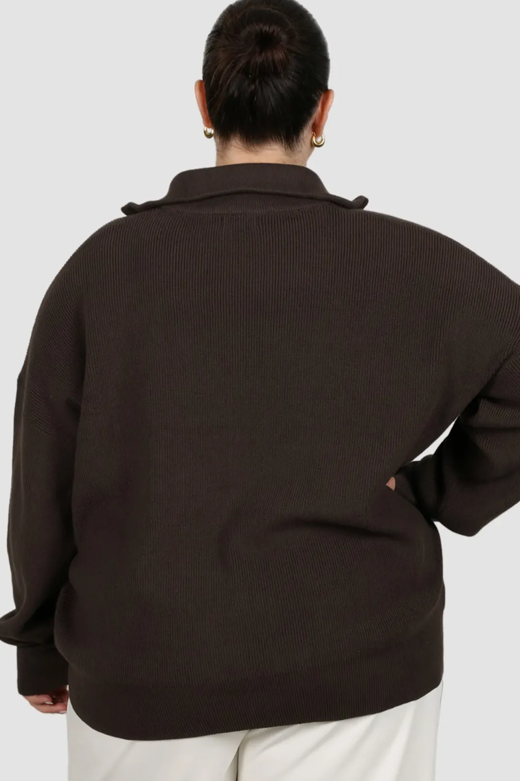 Fayt Tops | Sweaters & Knits | FLETCHER ZIP KNIT ESPRESSO