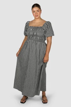 Fayt Dresses | Dresses | ISMAE MAXI DRESS B&W GINGHAM