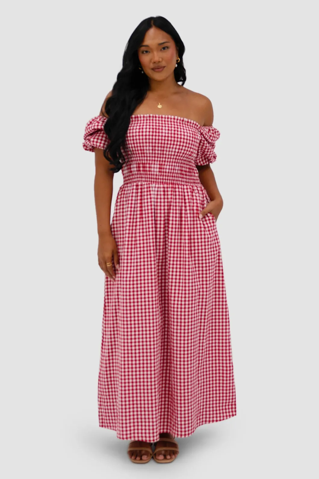 Fayt Dresses | Dresses | ISMAE MAXI DRESS RED GINGHAM