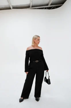 Fayt Tops | LOWEN OFF SHOULDER TOP BLACK