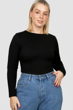Fayt Tops | L/S BODYSUIT BLACK