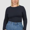 Fayt Tops | L/S BODYSUIT NAVY