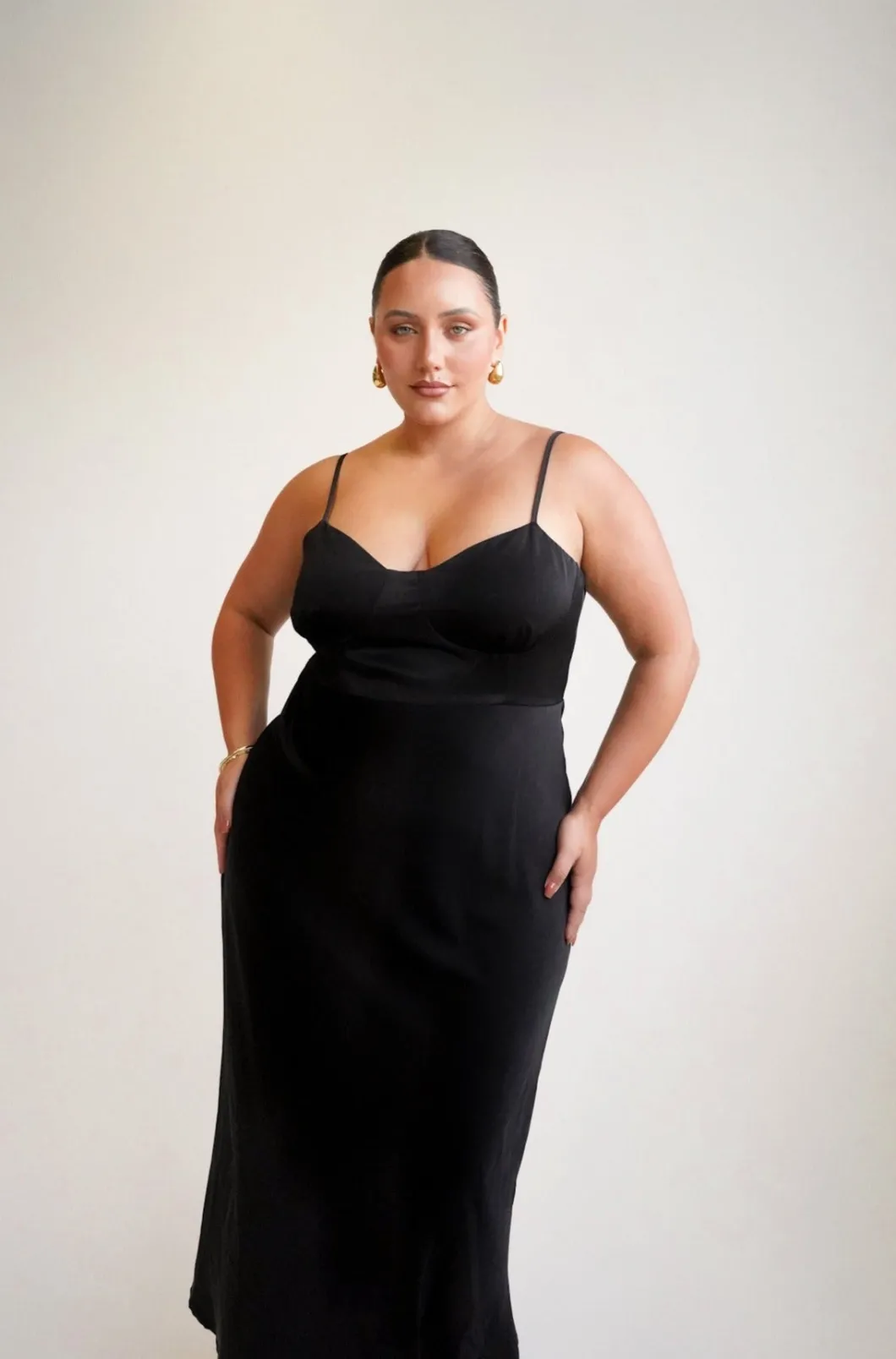 Fayt Dresses | Dresses | MARGOT SILKY SLIP MIDI DRESS BLACK