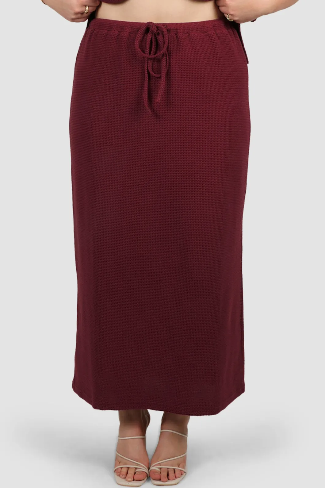 Fayt Skirts | Sets | MARLEY WAFFLE MAXI SKIRT MERLOT