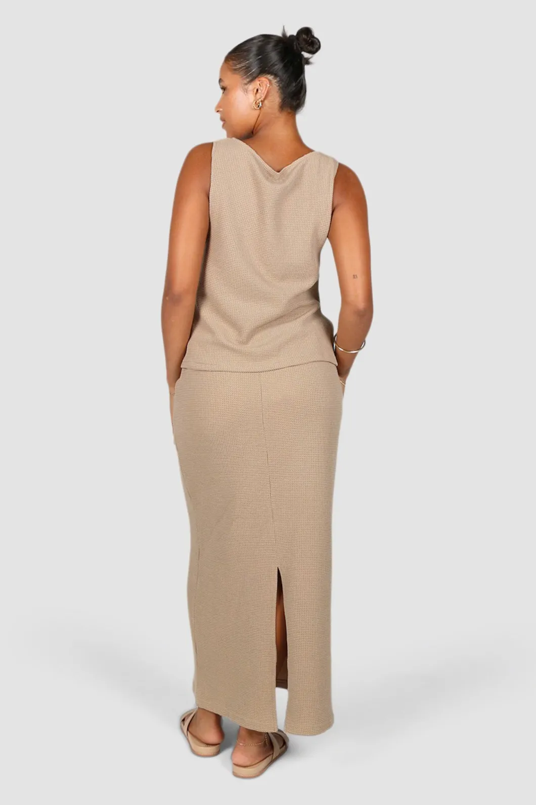 Fayt Skirts | MARLEY WAFFLE MAXI SKIRT BISCUIT