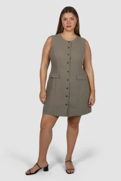 Fayt Dresses | Dresses | MAVEN BUTTON DRESS KHAKI