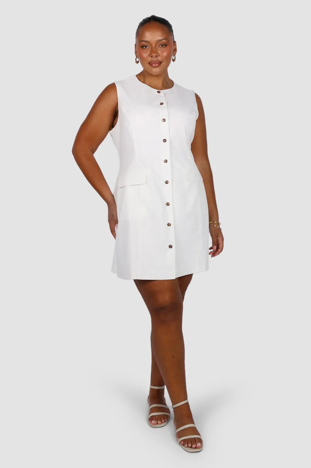 Fayt Dresses | Dresses | MAVEN BUTTON DRESS WHITE