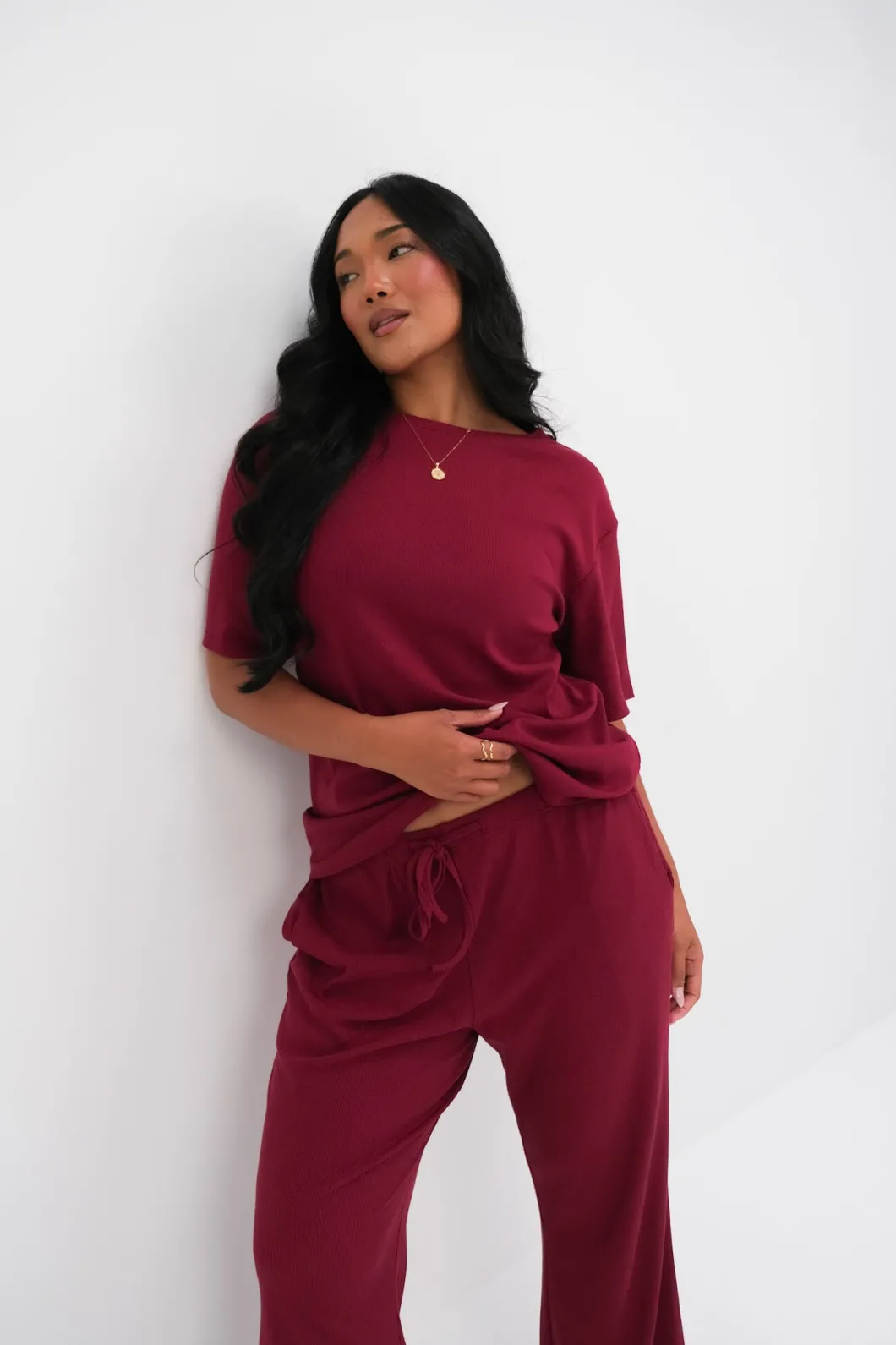 Fayt Tops | Sets | NOLYN RIB TEE WINE