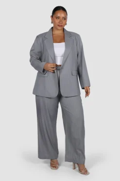 Fayt Tops | Jackets, Knits & Coats | PORSCHA BLAZER LIGHT GREY PINSTRIPE