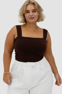 Fayt Tops | QUINN FULL LENGTH TOP CHOCOLATE