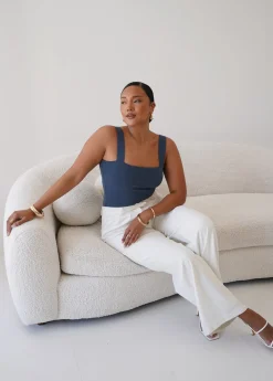 Fayt Tops | QUINN TOP DEEP OCEAN BLUE