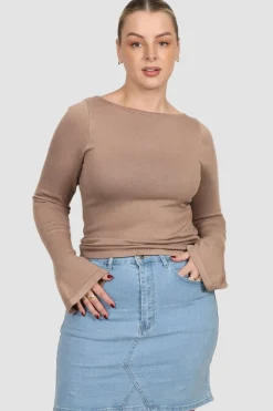 Fayt Tops | Jackets, Knits & Coats | RAE KNIT TOP MOCHA