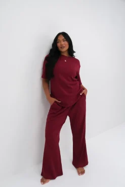 Fayt Sets | RAYLN RIB PANTS WINE