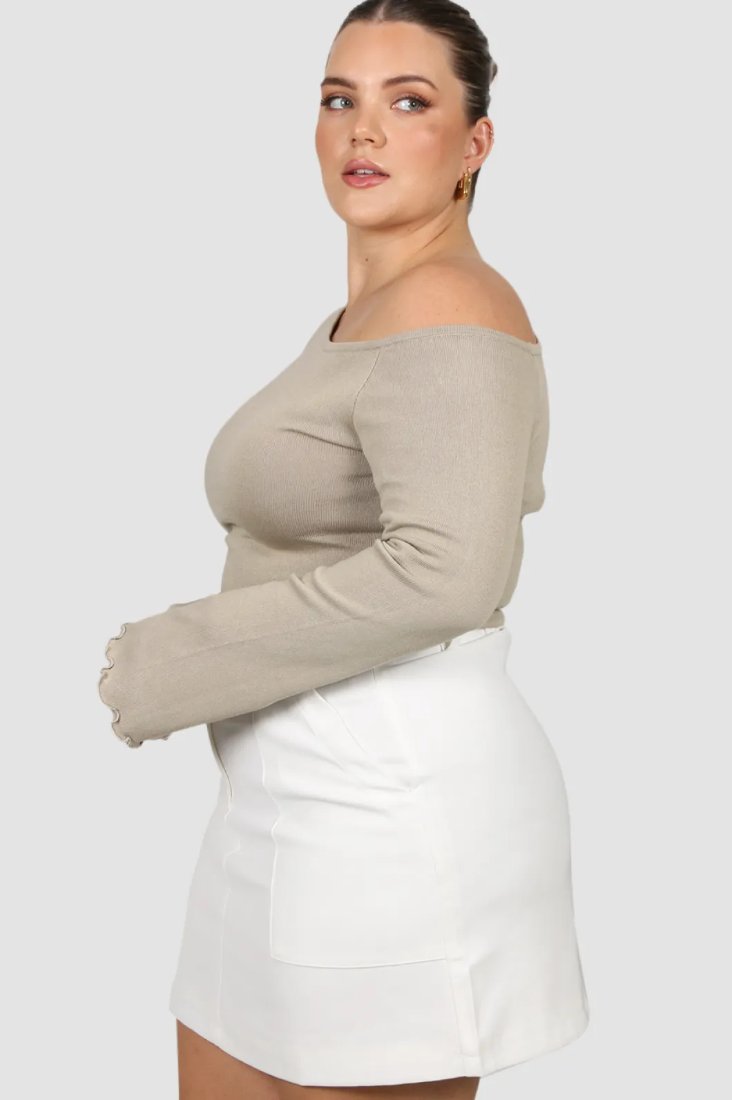 Fayt Tops | RYLIE KNIT TOP ECRU