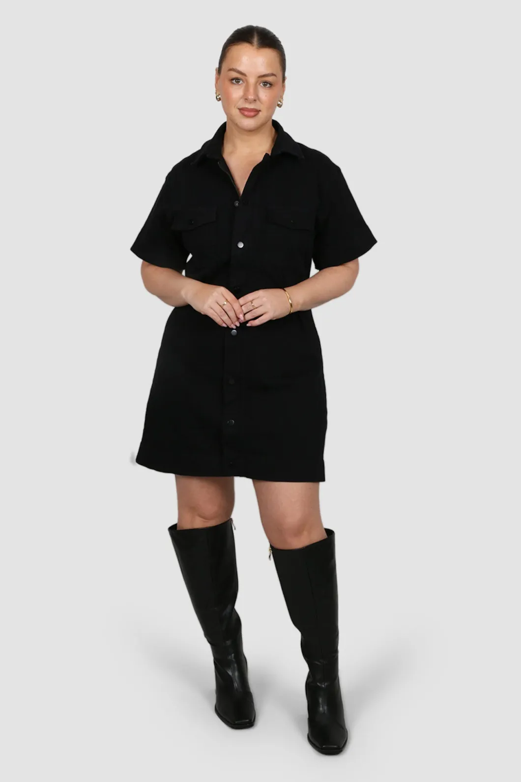 Fayt Dresses | Dresses | SAVEIRA DENIM DRESS BLACKOUT