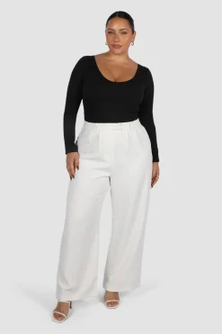 Fayt Tops | SCOOP NECK BODYSUIT BLACK