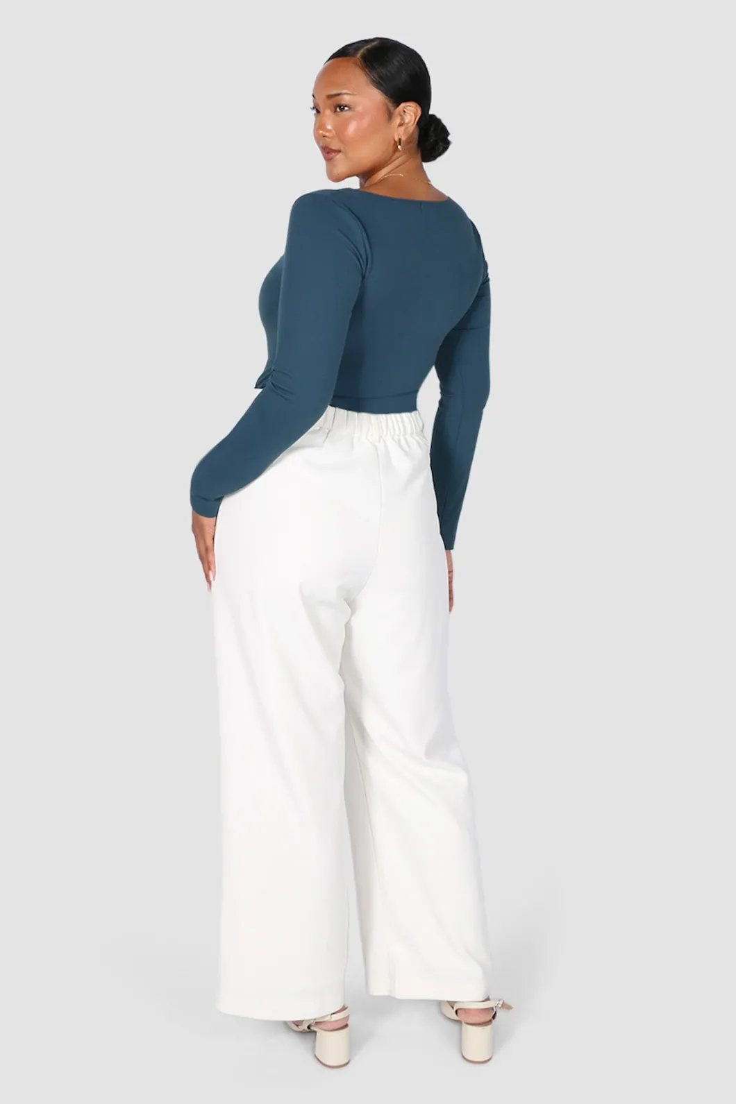 Fayt Tops | SCOOP NECK BODYSUIT DEEP TEAL