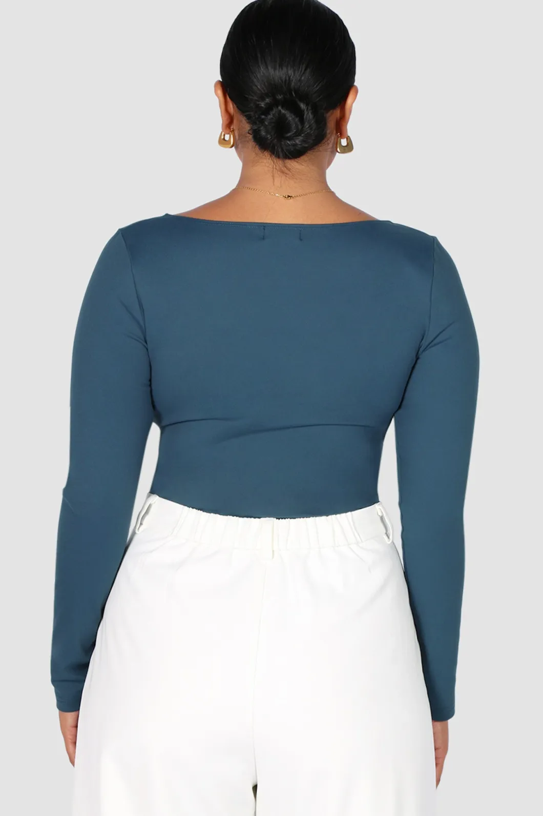 Fayt Tops | SCOOP NECK BODYSUIT DEEP TEAL
