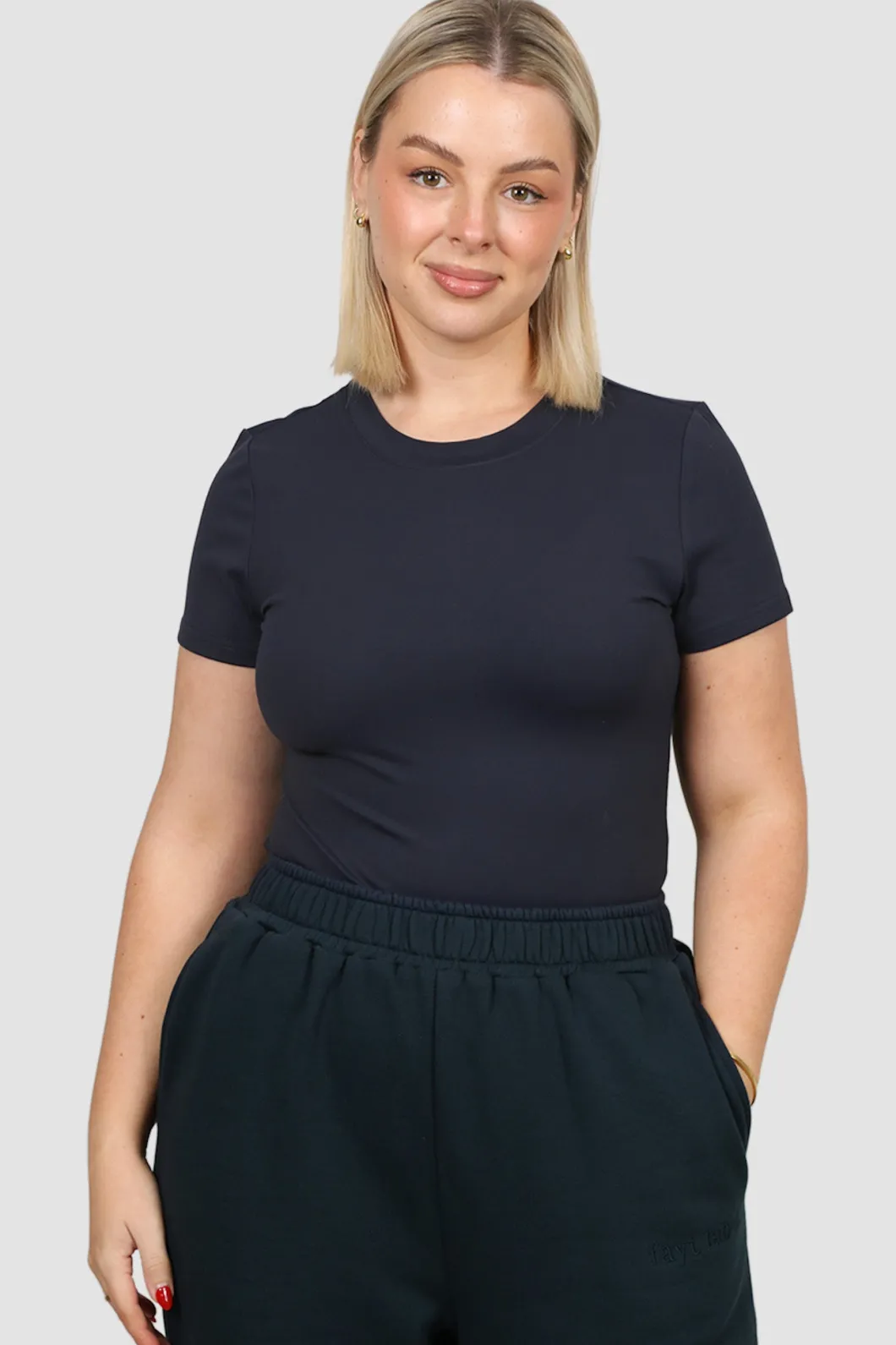 Fayt Tops | S/S BODYSUIT NAVY