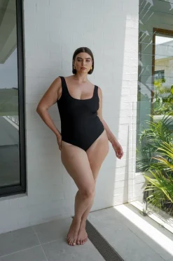 Fayt Swimwear | STORMI SWIMSUIT BLACK CRINKLE