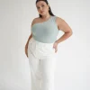 Fayt Tops | SULLIVAN ONE SHOULDER TOP SEAFOAM