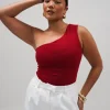 Fayt Tops | SULLIVAN ONE SHOULDER TOP CHERRY
