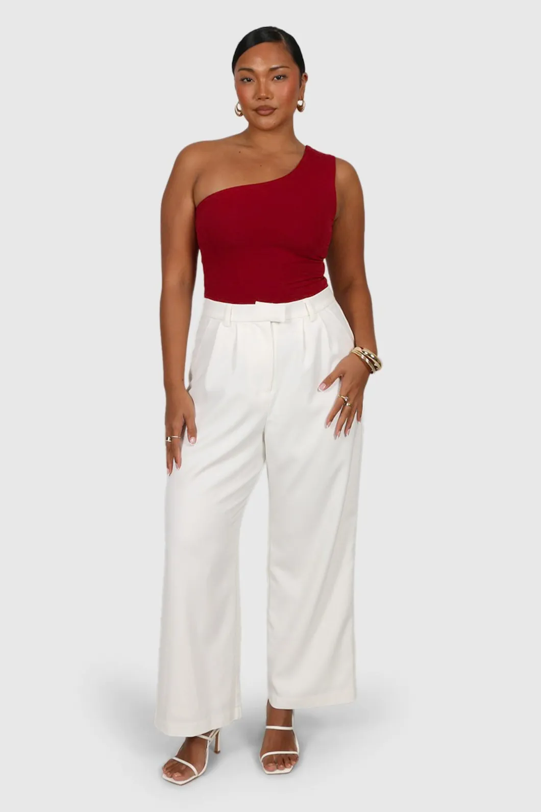 Fayt Tops | SULLIVAN ONE SHOULDER TOP CHERRY