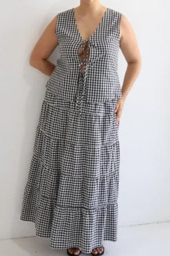 Fayt Tops | Sets | TORBIN TOP B&W GINGHAM