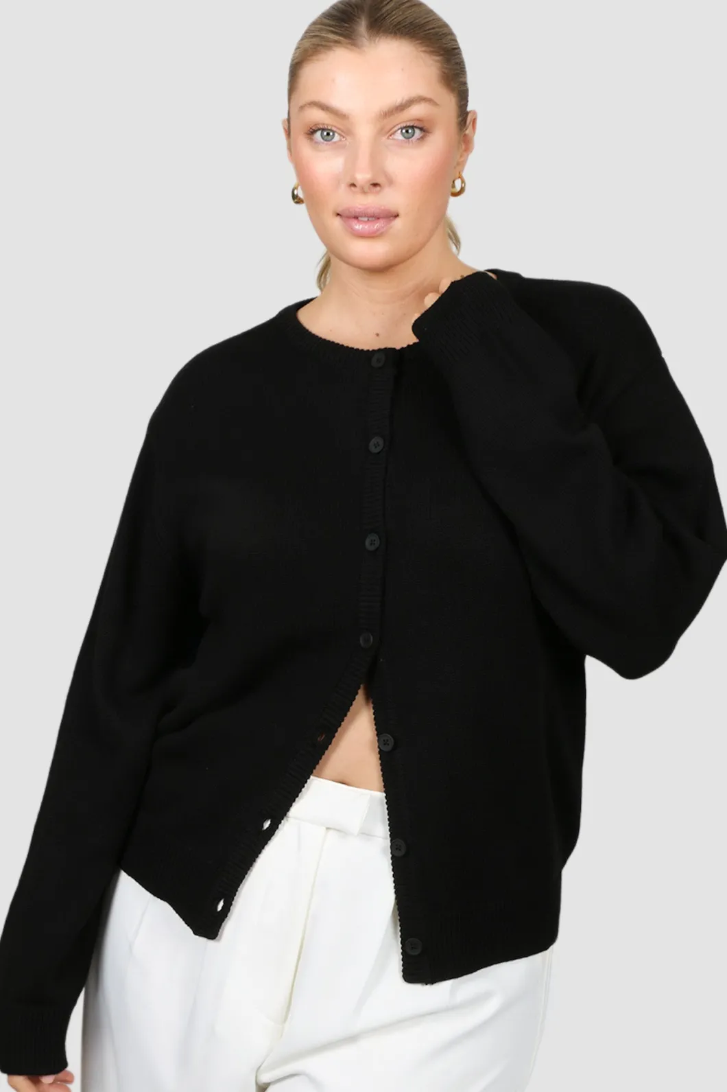 Fayt Tops | Sweaters & Knits | WILLOW KNIT CARDIGAN BLACK