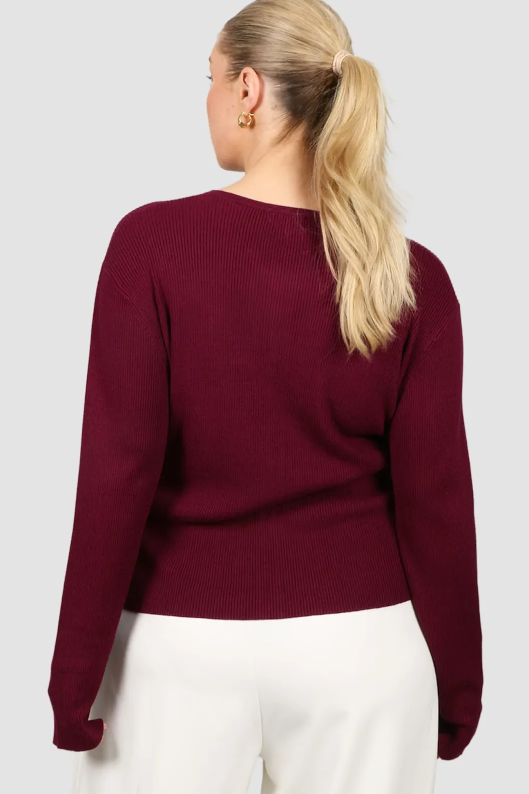 Fayt Tops | Sweaters & Knits | WREN RIB KNIT TOP MERLOT