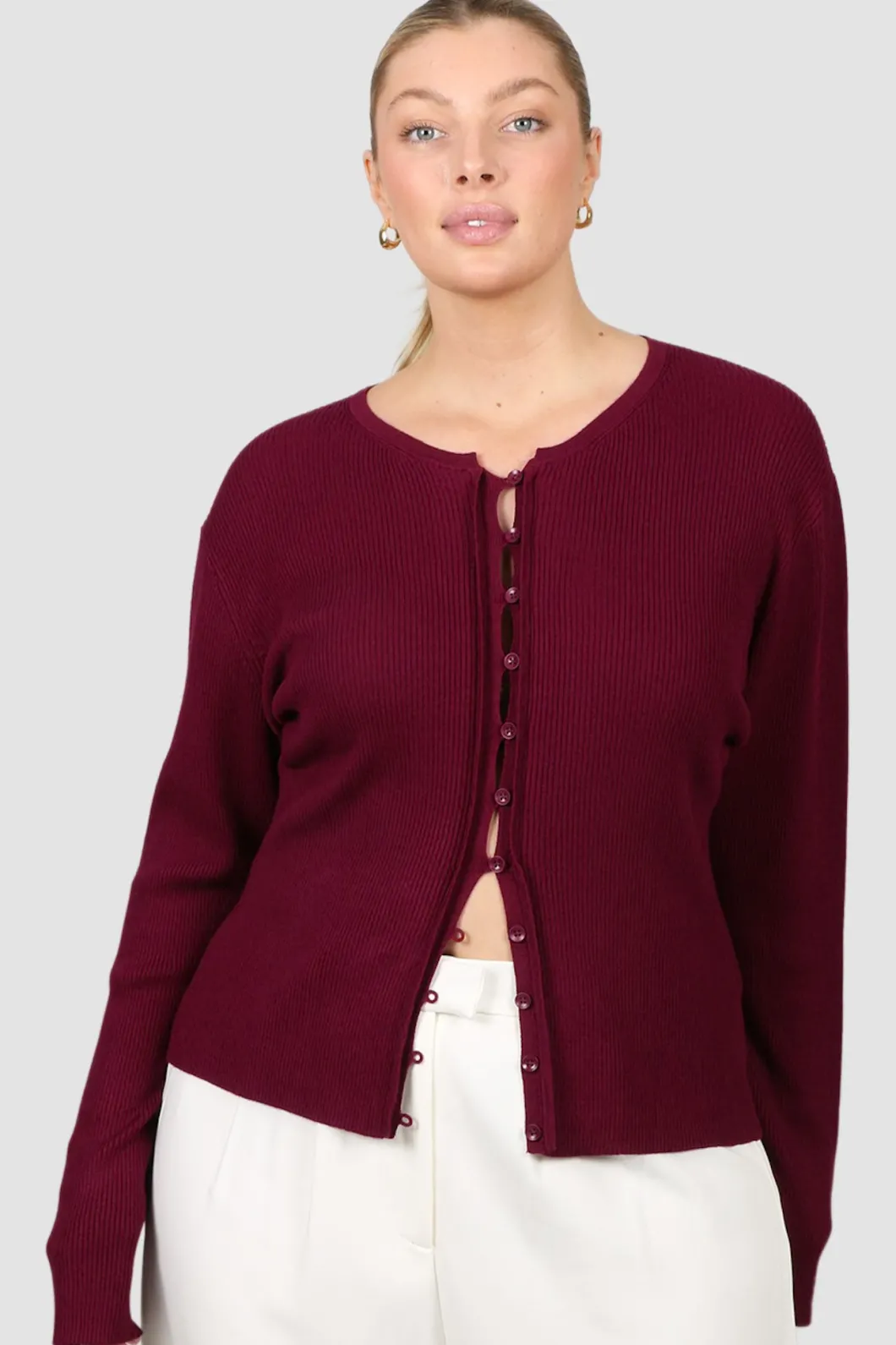 Fayt Tops | Sweaters & Knits | WREN RIB KNIT TOP MERLOT