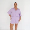 Fayt Playsuits + Jumpsuits | ZEPHYR LINEN PLAYSUIT LILAC