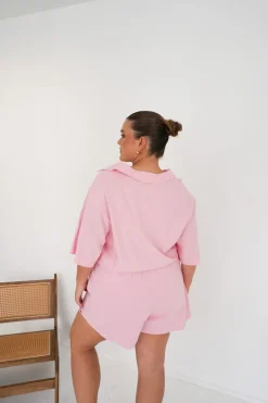 Fayt Playsuits + Jumpsuits | ZEPHYR LINEN PLAYSUIT PINK