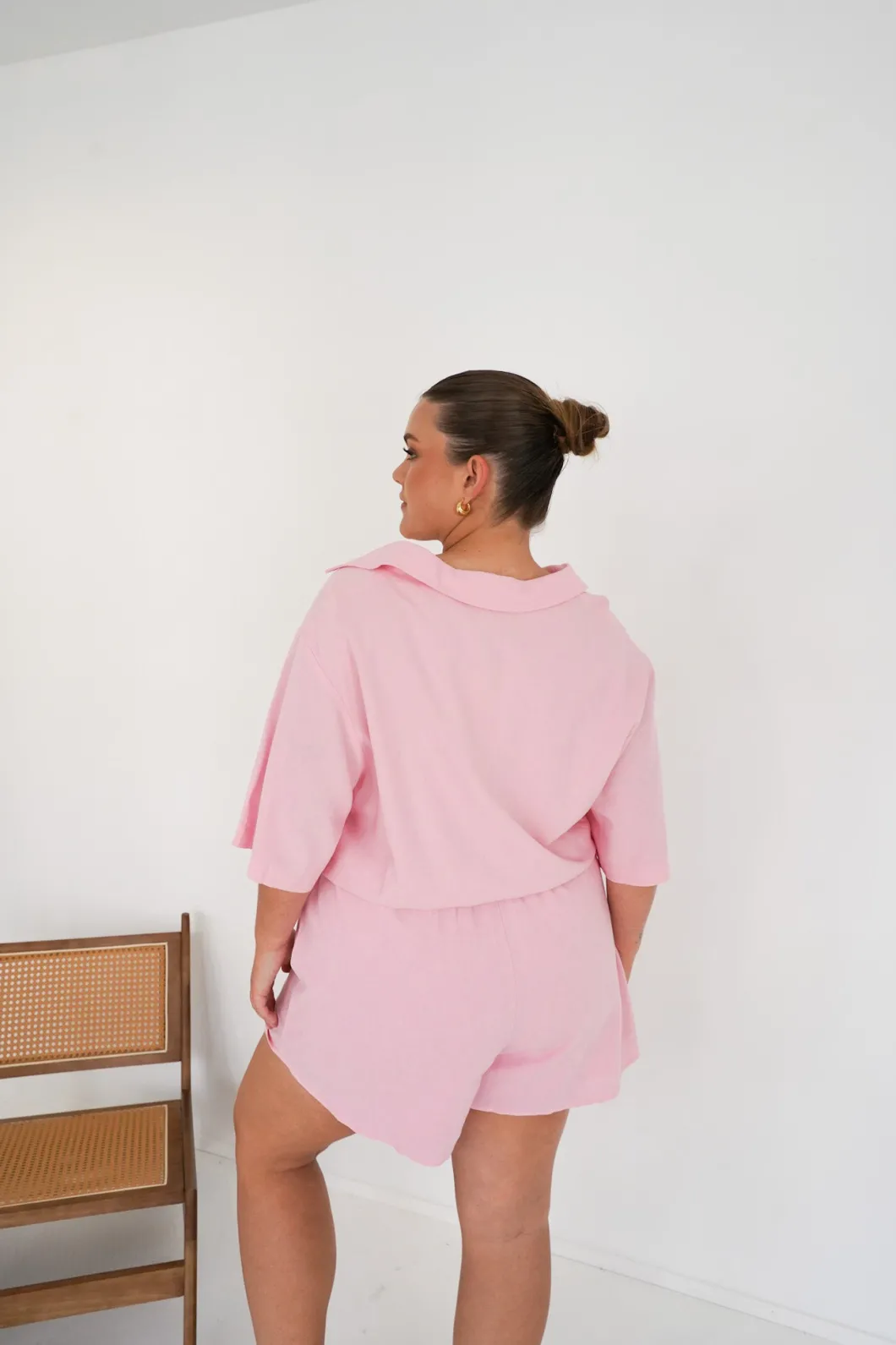 Fayt Playsuits + Jumpsuits | ZEPHYR LINEN PLAYSUIT PINK