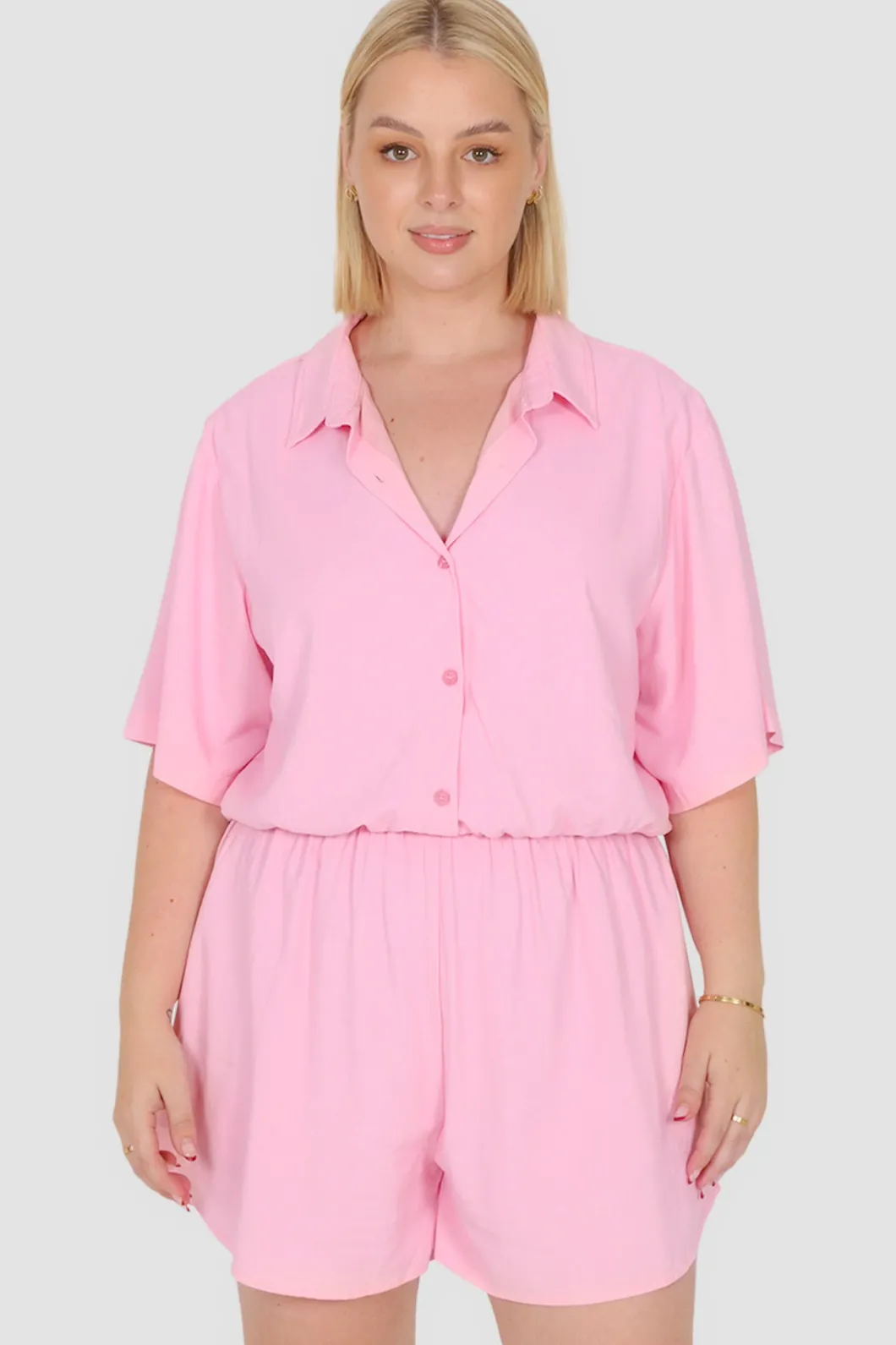 Fayt Playsuits + Jumpsuits | ZEPHYR LINEN PLAYSUIT PINK