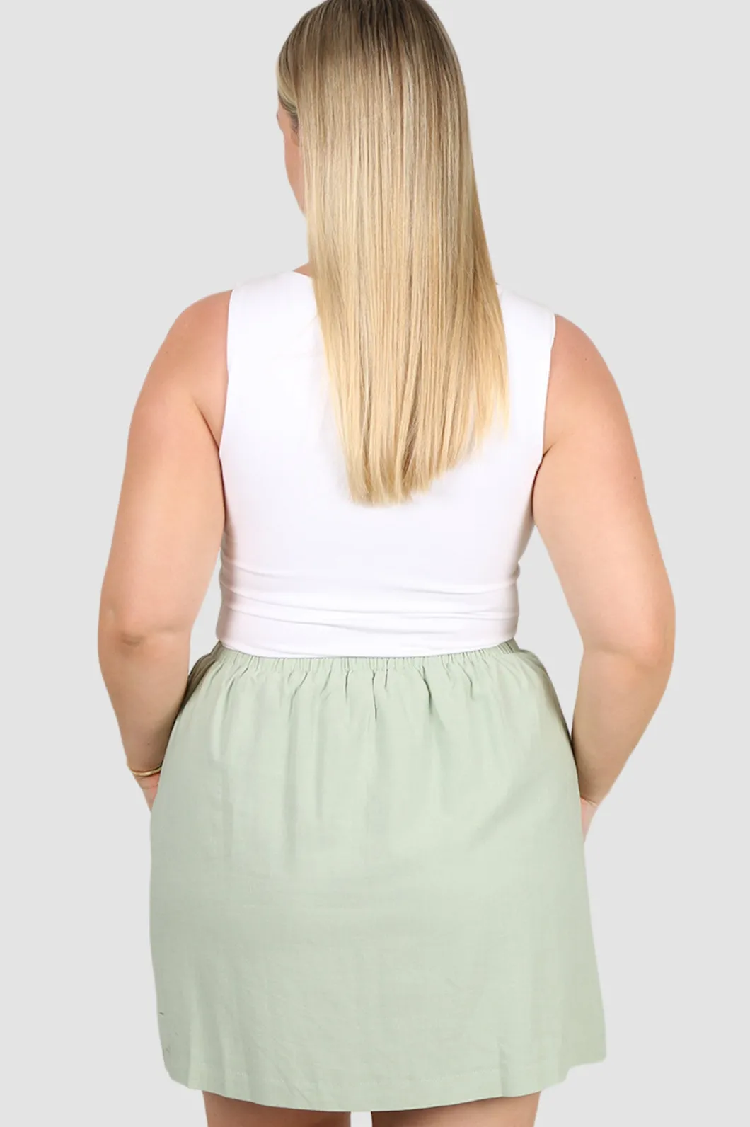 Fayt Skirts | ZOLA LINEN SKIRT SOFT GREEN