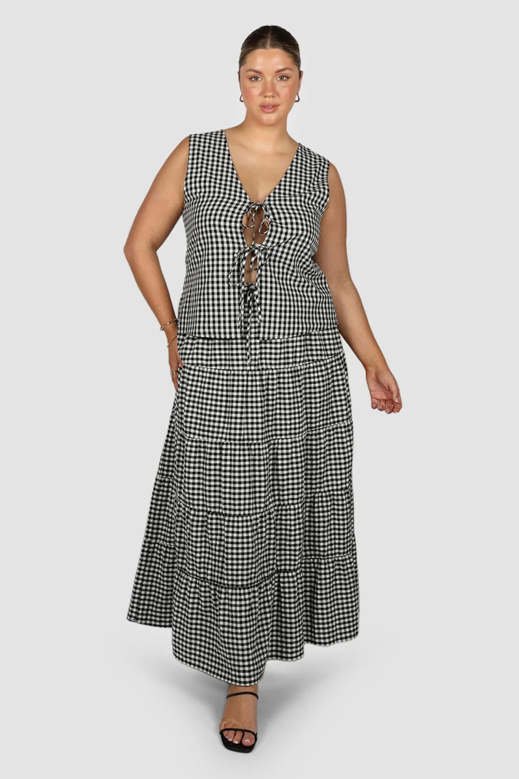 Fayt Skirts | Sets | ZYLA MAXI SKIRT B&W GINGHAM