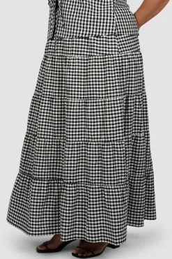 Fayt Skirts | Sets | ZYLA MAXI SKIRT B&W GINGHAM