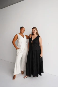Fayt Sets | ZYLA TIERED MAXI SKIRT BLACK